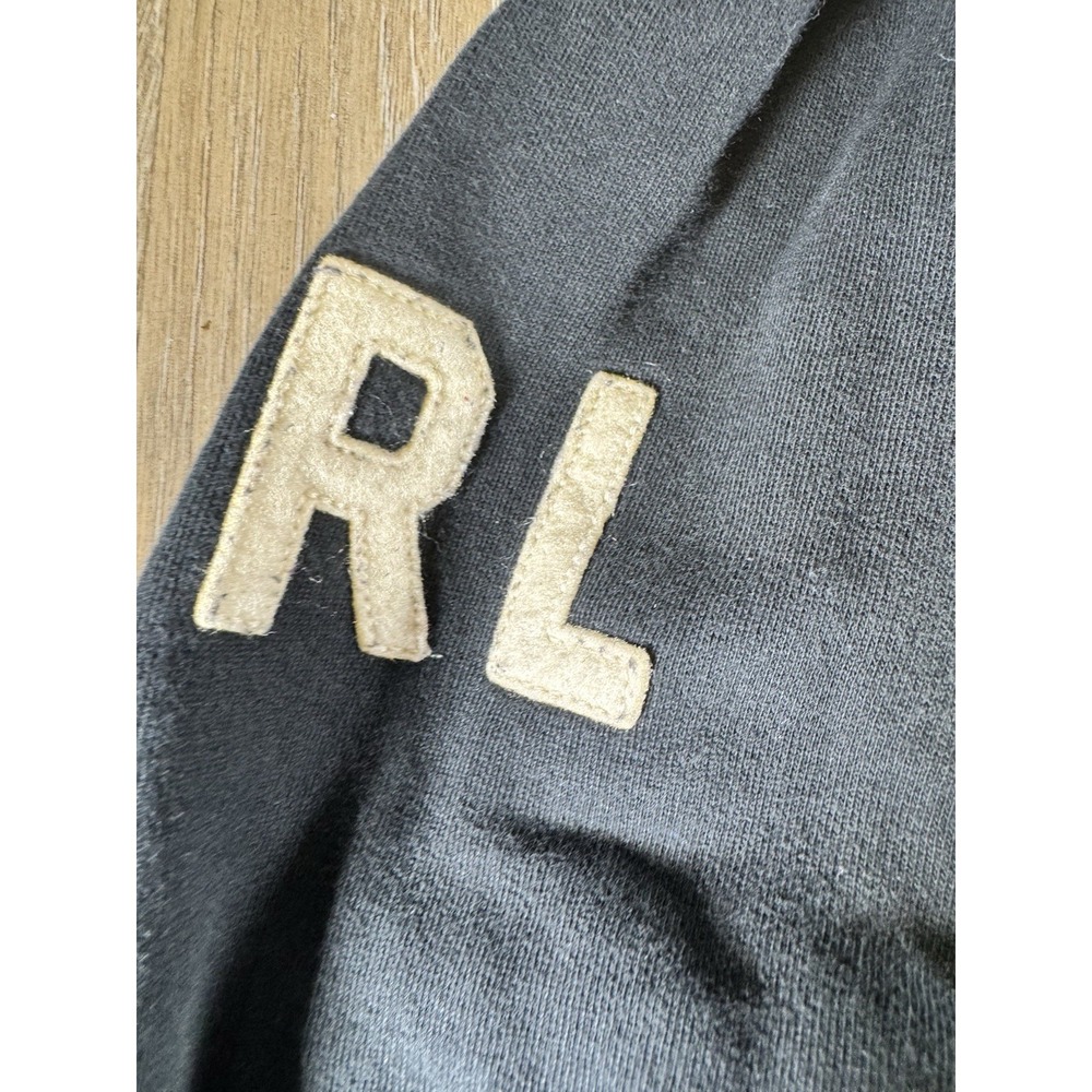 Polo Jeans Ralph Lauren Men's L Full Zip Sweatshirt Black Spellout Flag Jacket - Picture 5 of 8